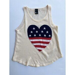 Swell Big Girls Knit I Heart The USA Flag Tank Top Size 14